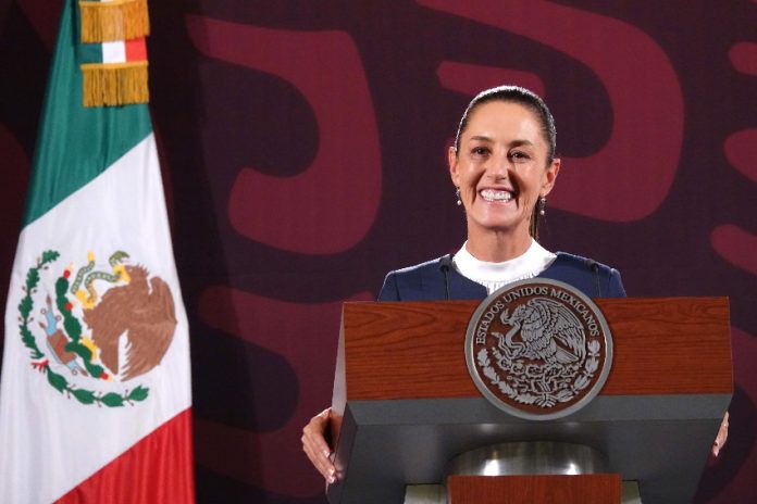 Claudia Sheinbaum speaks at a press conference