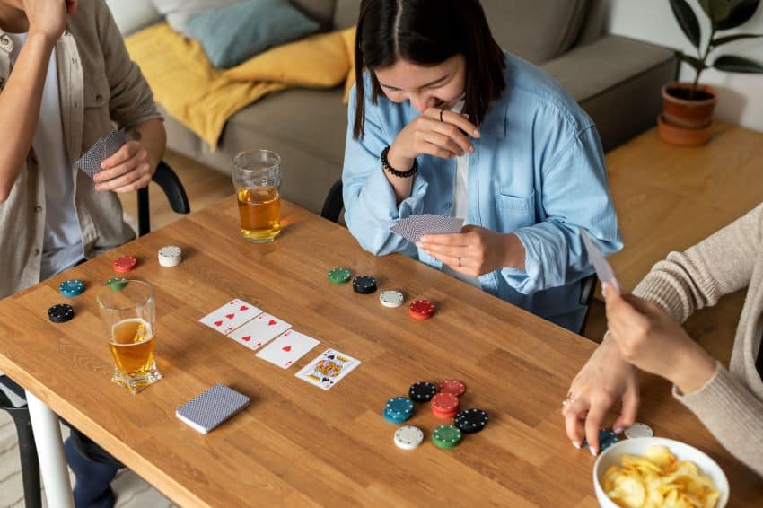 Friends playing poker together