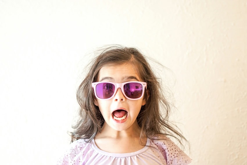 A surprised and excited child