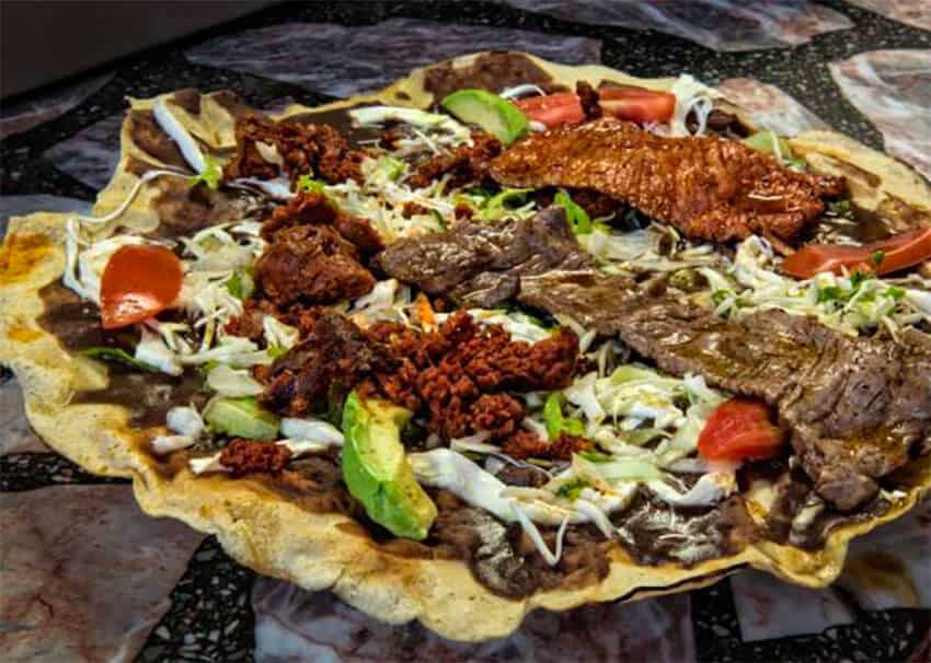 A Oaxacan tlayuda