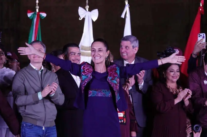 Claudia Sheinbaum in the Mexico City zócalo